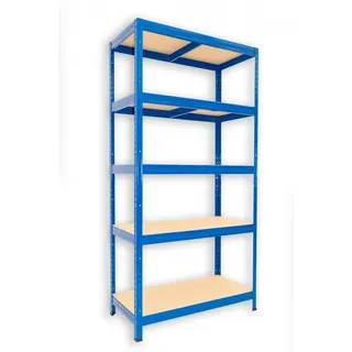 Metallregal mit Holzböden Biedrax 45 x 60 x 180 cm blau - 5 Fachböden MDF