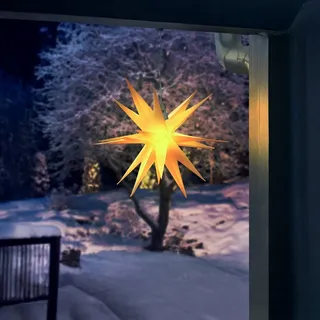 esotec Solarleuchte für außen WEIHNACHTSSTERN 3D | DUO COLOR Solarlampe hängend Balkondeko Hängeleuchte Gartenfigur Stern winterlich LED Gartenbeleuchtung Weihnachts-Deko 102573