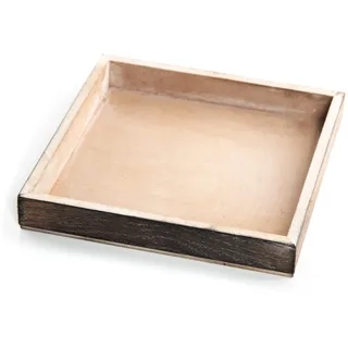 Logbuch-Verlag Quadratische Holzschale Dekoschale Holz 20 x 20 cm - kleines Serviertablett Dekotablett natürlich Kerzentablett