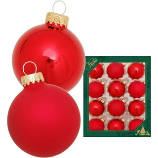 Krebs Glas Lauscha Weihnachtskugeln Rot 12-tlg. 5cm
