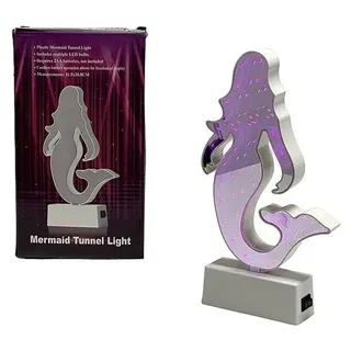 LED-Nachttischlampe "Meerjungfrau" im 3D-Design, batteriebetrieben (AAA)