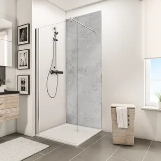 Schulte »ExpressPlus DecoDesign«, Duschrückwand Hochglanz Stein grau