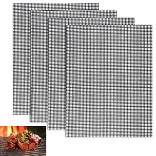 Grillmatte 40×30cm, 4pcs, Antihaft Wiederverwendbar, für Gasgrill&Holzkohle