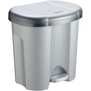 Rotho Duo Mülleimer 20 l Silber