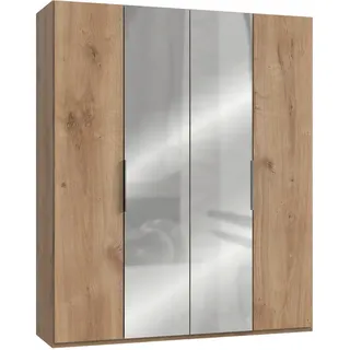Level 200 x 236 x 58 cm Plankeneiche Nachbildung mit Spiegeltüren