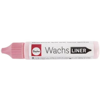 Rayher 31500262 Wachs-Liner, rosa, Flasche 30 ml, zum Kerzen bemalen, Wachsstift, Flüssigwachs zum Malen direkt aus der Flasche, Babyrosa