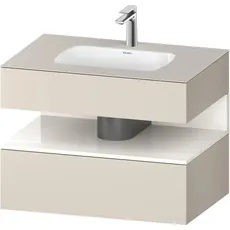 Duravit Qatego Einbauwaschtisch mit Konsolenwaschtischunterbau, 800x550x600mm, Nische Weiß Hochglanz, QA4785022, Farbe: Taupe Supermatt/mit Nischenbeleuchtung