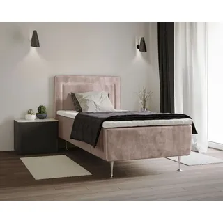 Boxspringbett HOME AFFAIRE "Hacer", lila, B:91cm L:208cm, 100% Polyester, Komplettbetten, Boxspringbett, Topper, H2 oder H3 und in Breiten 70,80,90,120,140,160,180 wählbar