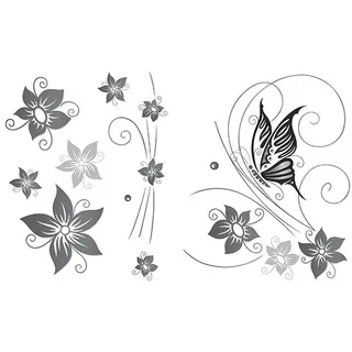 Wandtattoo , Schwarz, Weiß , Kunststoff , rechteckig , 25x35 cm , selbstklebend , Tapeten & Wandverkleidungen, Wandtattoos & Sticker, Wandtattoos