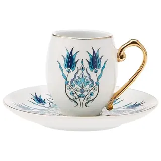KARACA Kaffeeservice 12 teilig Kaffeetassen 0,2 l Weiß 6 St.