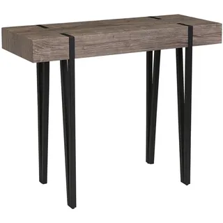 Beliani Konsolentisch dunkler Holzfarbton Adena , Schwarz, Dunkelbraun , Holzwerkstoff , 100x81x40 cm , Wohnzimmer, Wohnzimmertische, Konsolentische