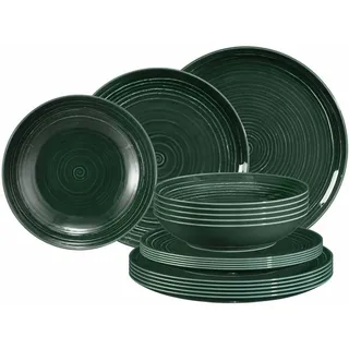 SELTMANN WEIDEN Teller-Set Terra 18er Set 18 Stück moosgrün