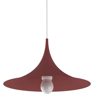 Pendelleuchte Louie aus lackiertem Metall, 33 cm Breite und 16 cm Höhe - Rot