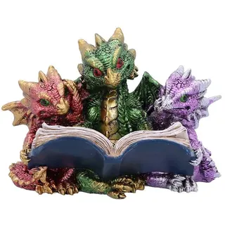 Nemesis Now Tales of Fire Lesebuch Drache Figur, Polyresin, Mehrfarbig, Einheitsgröße