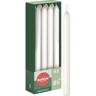 Bolsius Glatte Stabkerzen 23 x 2 cm weiß 8 St.