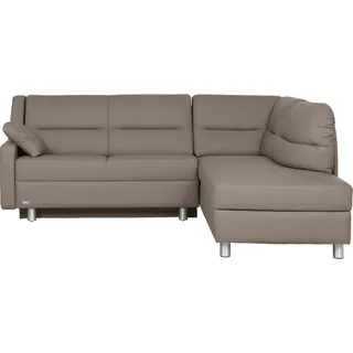 Sedda Ecksofa , Taupe , Leder , Echtleder , Uni , Ottomane rechts, L-Form , 226x208 cm , Austria Gütezeichen, AZO-frei , Typenauswahl, Fußauswahl, Stoffauswahl, Sitzqualitäten, Bettfunktion erhältlich, Hocker erhältlich, Rückenfutter , Wohnzimmer, Sofas & Couches, Wohnlandschaften, Ecksofas
