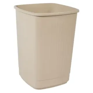 Bekaform Papierkorb, 50 Liter, Quadratischer Mülleimer aus Kunststoff, Farbe: creme