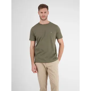 LERROS T-Shirt »LERROS Basic T-Shirt mit Logostitch, unifarben«, grün