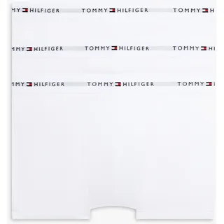 Trunk "TRUNK 3 PACK", Herren, Gr. L (52), 3 Stk., weiß, Jersey, Obermaterial: 95% Baumwolle, 5% Elasthan, TOMMY HILFIGER UNDERWEAR, körpernah, Unterhosen Trunk, mit kontrastfarbenem Logobund