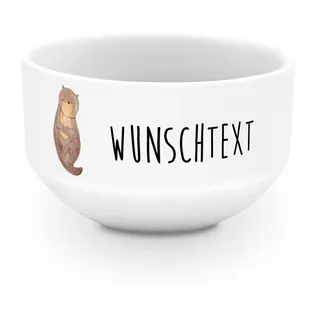 Mr. & Mrs. Panda Müslischale Otter Muschel - Personalisierte Geschenke, Motivation, Schale, Positiv, Suppenschüssel, Träumen, Optimistisch, Schüssel Personalisieren, Schüsseln, Büro, Müslischüssel