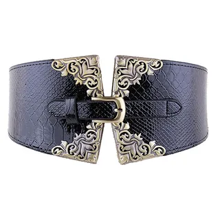 JIER Damen Elastische Breiter Hüftgürtel Retro Eleganter Dekorative Breit Taillenband Leder Stretchgürtel Gürtel Taillengürtel Taillencorsage