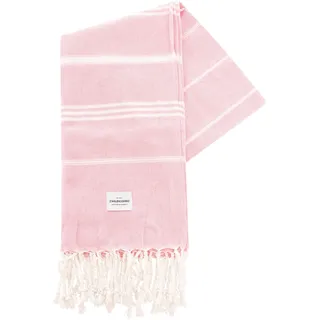 Strandtuch ZWILLINGSHERZ "Towel", pink, 1 Stk., gewebte Ware, gewebte Ware, Obermaterial: 100% Polyester, Handtücher, Strandtuch, mit Tasseln, Streifenmuster
