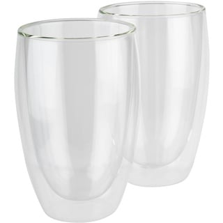 APS 10372 Gläser TWINZ, 2er Set, doppelwandig, Kaffeeglas, Latte Macchiato, Ø 8,5 cm, H: 14 cm, 380 ml