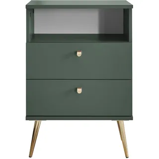 deinbett Carryhome Nachtkästchen – Grün – Metall , 2 Schubladen Schubladen , 50x70x34 cm , Schlafzimmer, Nachtkästchen