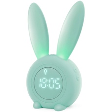 Bild von Kinder Lichtwecker Cute Rabbit Kinderwecker Creative Nachttischlampe Snooze-Funktion, zeitgesteuertes Nachtlicht, Kindertagesgeschenk für Kinder, Mädchen