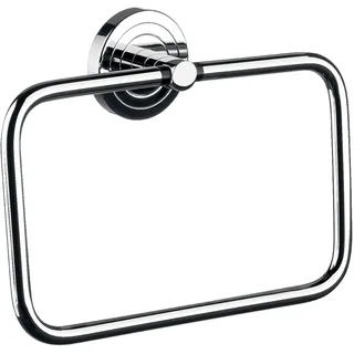 EMCO Polo Handtuchring zur Wandmontage, moderner Handtuchhalter aus Metall, hochwertiges Bad Zubehör für das Waschbecken oder die Dusche, chromfarben