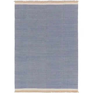 benuta Pop Wollteppich Karla Blau 80x120 cm , Textil , Beton Optik , Rechteckig , 80x120 cm , Gots , pflegeleicht , Teppiche und Böden, Teppiche, Schafwollteppiche