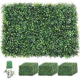 bimiti Künstliche Pflanzenwand 12 Stück Künstliche Pflanzen Rasen Wand UV Geschützt Künstliche Hecke Pflanzewand Faux Pflanzenmatten für Garten Hinterhof im Freien und Indoor Home Wedding Dekoration