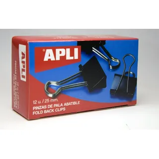 APLI 11949- -Klammern 25 mm 12 Stück schwarz