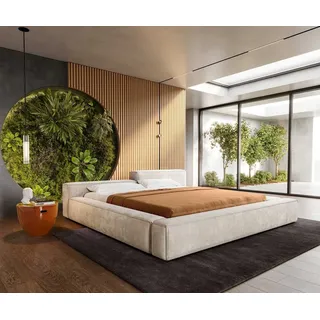 DeLife Polsterbettgestell Kalinea 180x200 cm Cord Beige - Beige