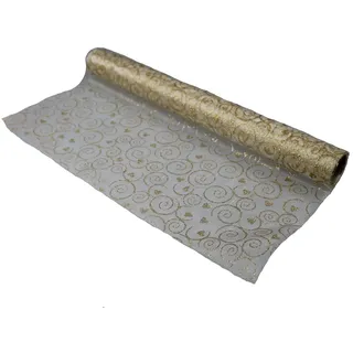 Tischläufer 50 cm Breit, 5 m Lang, Tischband und Tischdekoration für Party, Geburtstage, Hochzeiten, Taufe (Beige)