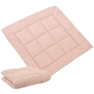 Molis&Co - Krabbeldecke 100x100x5 cm - 100% Baumwolle (OEKO-TEX) - Multifunktionale Spielmatte, Dick & Weich Gepolstert - Ideal als Babydecke & Spieldecke - Dusty Rose