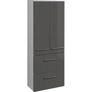 Bad Midischrank Parma in hochglanz grau 50 cm breit - Grau
