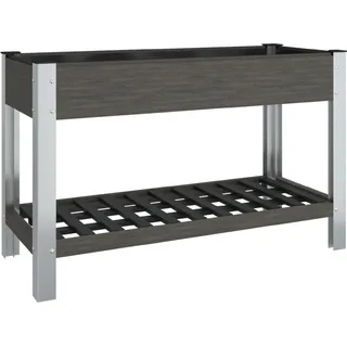Garten-Hochbeet mit Ablage Grau 120x50x75 cm WPC - Grau
