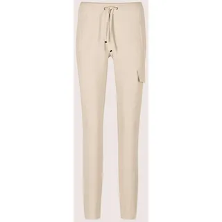 Jerseyhose MADELEINE "Hose Cargo-Jerseyhose mit Kordelzug", Damen, Gr. 44, N-Gr, weiß (perlweiß), Obermaterial: 60% Viskose CV. 35% Polyamid PA. 5% Elasthan EL., Modern, Hosen Jerseyhose, Jerseyhose im Cargostil