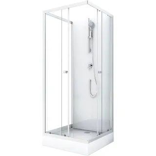 Marwell Komplettdusche mit Duschwanne 90 x 90 cm weiß