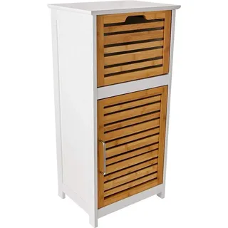 Bamboo-Wandregal, 83 x 40 x 30 cm, weiß, Wohnzimmer, Holz, niedrig - Weiß
