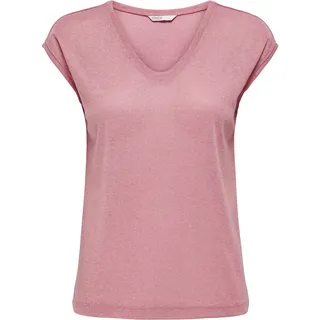 Only Onlsilvery S/S V Neck Lurex Top JRS Noos Schwarz S