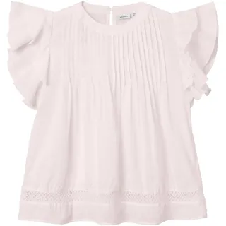Name It Kurzarmbluse "NKFFARIDE SS TOP NOOS" Baumwolle, Ärmelbündchen mit Rüschen, cradle pink