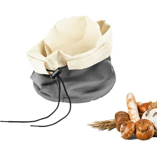 Westmark Brottasche mit Wärmekissen – Stoff-Brotkorb für Brot, Brötchen, Eier – Moderne Brotaufbewahrung aus Baumwolle – Anthrazit/Beige, ø 20 x 23 cm