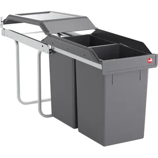 Hailo Tandem 3650101 Einbau-Mülltrenner mit 2 Eimer a15 Liter - Grau