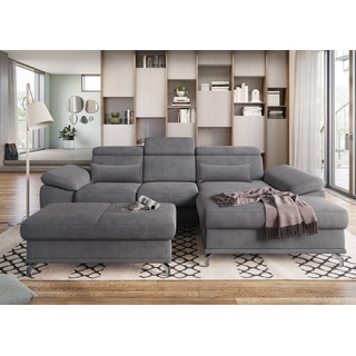 sit&more Ecksofa Recamiere 295x180x87cm rechts grau