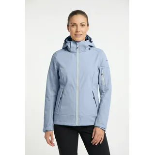 Softshelljacke ICEPEAK "BATHGATE", Damen, Gr. 46, light blau, Obermaterial: 100% Polyester, Jacken Softshelljacke, sportlicher Stil, wasserabweisend, atmungsaktiv, Wassersäule 10000