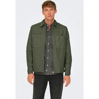 ONLY & SONS Langarmhemd »ONSALP 14W RLX 2PKT WASHD CORD LS ZIP«, grau