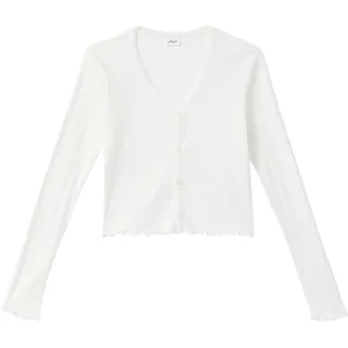 s.Oliver Kurze Ajour-Strickjacke mit Zierknopfleiste