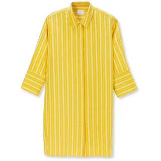 MADELEINE Hemdbluse »Hemd Langes Hemd mit Webstreifen und 3/4-Ärmeln«, weiß